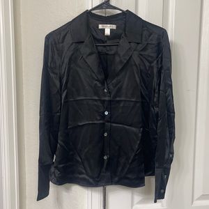 NEW Banana Republic satin blouse, size small, black